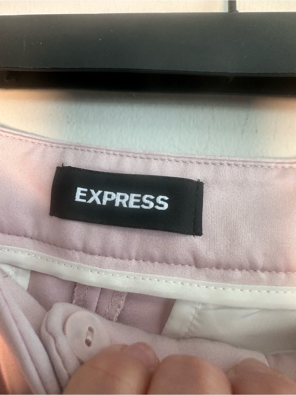 Express columnist pants blush pink Ruffle pocket Midrise sz 8R stretch - Picture 4 of 7